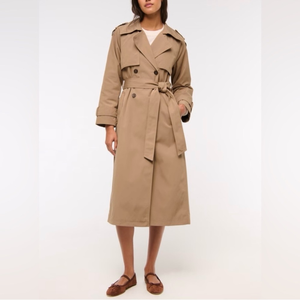 Abercrombie & Fitch Classic Tan Trench Coat nwot